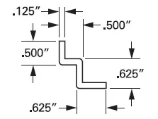 W Bar Acrylic Profile Specs for specialty slatwall assemblies
