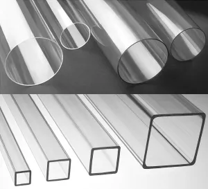 Round and Square FDA Grade Stock Clear Polycarbonate tubing