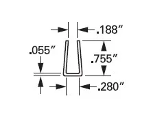 3/4″ Channel Stock Acrylic Profile Specs