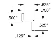 3/4″ Z-Bar Stock Acrylic Profile Specs